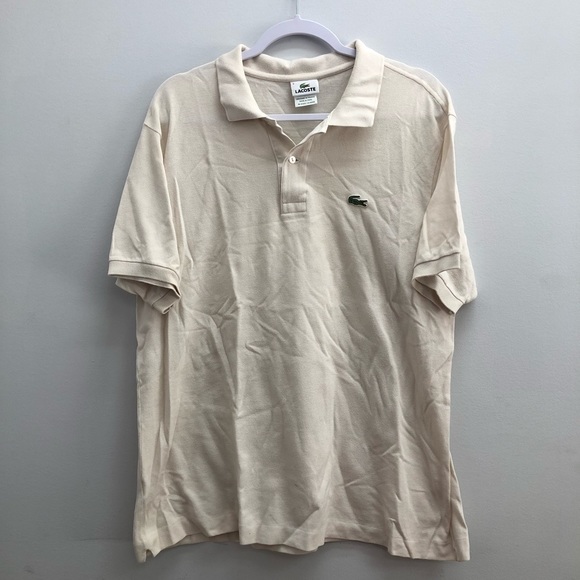 Lacoste Other - Lacoste Ivory Textured Cotton Rugby Polo Shirt